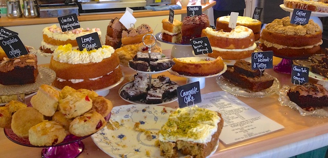 Fabulous selection of cakes in the tea shop
