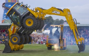 JCB Dancing Diggers at the 2013 Chatsworth Country Fair