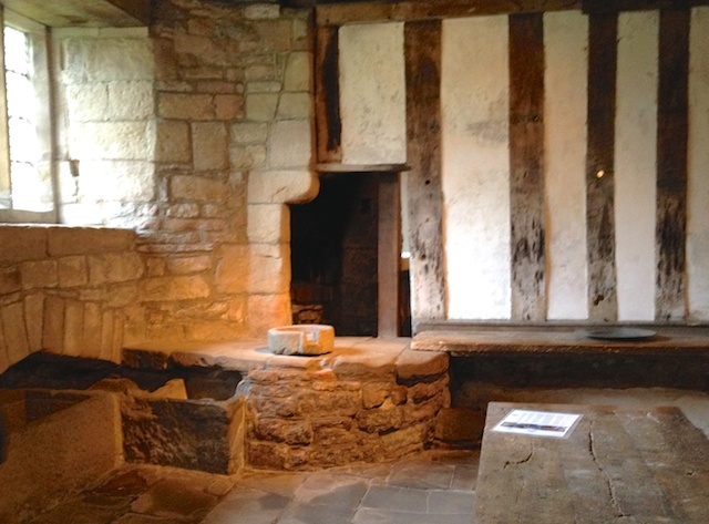 Part of the kitchens where water came into the building from a  spring