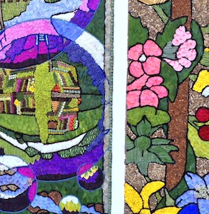 Some detail from a well-dressing in Youlgreave