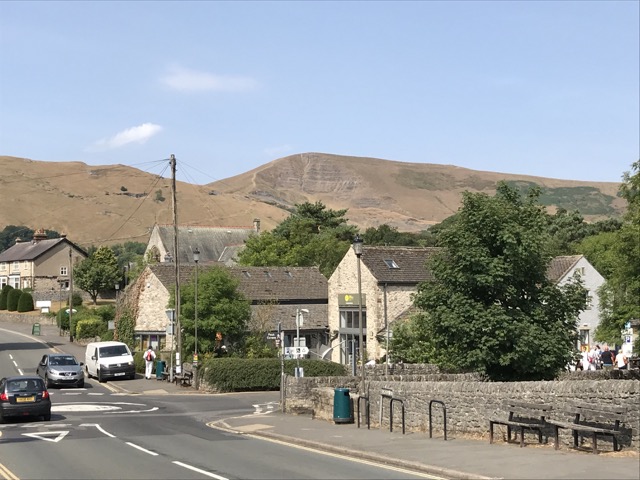 village of Castleton nestled below Mam Tor