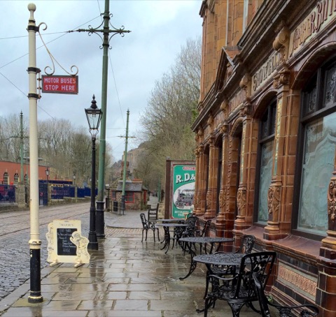 The Red Lion pub at Crich Tramway Village